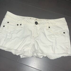 Size 5 white denim shorts